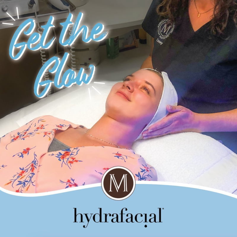 Patient during a Hydrafacial treatment at Ziba Medical Spa in Eugene